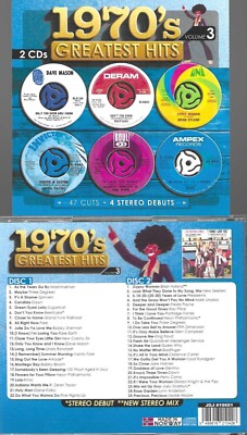 1970's GREATEST HITS, VOL. 3-2 CDs-47 CUTS-4 STEREO DEBUTS-NEW IMPORT