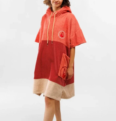Wave Hawaii Cotton Poncho Seta Coral/Red NWT Changing Towel