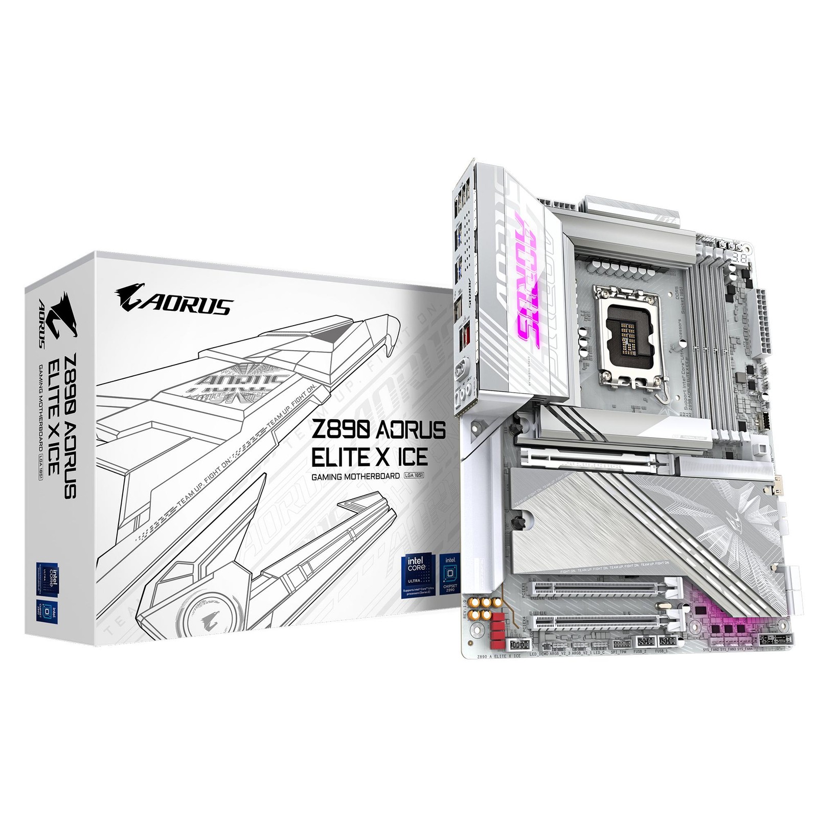GIGABYTE Z890 AORUS ELITE X ICE Motherboard - Supports Intel Core Ultra