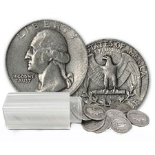 90% Silver Washington Quarters - Roll of 40 - $10 Face Value Average Circulated