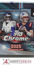 2025 TOPPS CHROME FOOTBALL JUMBO HOBBY BOX FACTORY SEALED 2 AUTOS