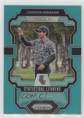 2024 Prizm LIV Golf Statistical Leaders Teal /199 Joaquin Niemann Rookie RC 0t30