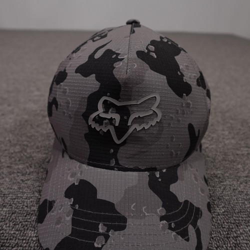 Fox Racing Hat Cap Fitted Mens M Gray Camo Flexfit Baseball Motocross Logo - Afbeelding 2 van 10