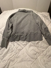 Nike Dri-FIT Women's Gray Mock Neck Fleece Pullover Sweatshirt Pockets M