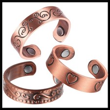 3Pcs Copper Magnetic Rings for Men Women, Pure Copper Jewelry Gift
