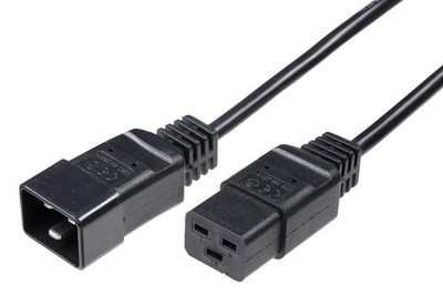 MicroConnect Netzkabel 5m C19-C20 16 A Schwarz, 1 Stück