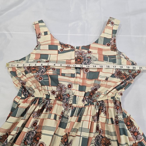 Modcloth Optimistic Effect Fit & Flare Dress Size 2X Retro Pinup Fall Geometric - Picture 8 of 9