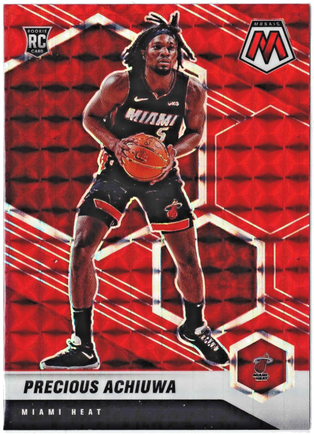2020-21 Panini Mosaic - Rookie Precious Achiuwa #215 Red Mosaic Prizm (RC)