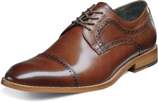 STACY ADAMS Men's Dickinson Cap-Toe Lace-up Oxford, 8 Wide,Cognac