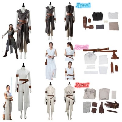 Star Wars The Last Jedi Skywalker Rey Cosplay Costume roleplay Rey Dress fullset