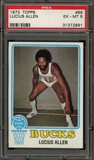 1973 Topps #88 Lucius Allen *PSA 6 (EX-MT) *Milwaukee Bucks
