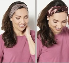 Anybody Lush Jersey Set of Two Headbands Taupe/TieDye A517352