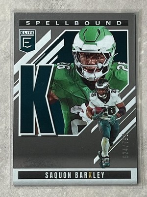 2025 Elite Saquon Barkley Spellbound K Silver Foil /799 #4 Philadelphia Eagles