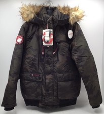 Canada Weathergear Boys Camo Parka In Olive Size XL 18/20