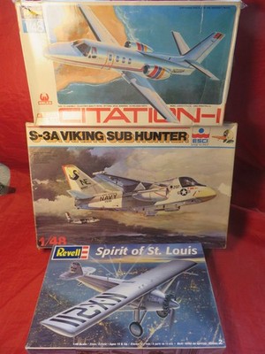 1:48,Lockheed S-3A Viking,ESCI,Cessna 500 Citation-I/Hasegawa/Spirit of St.Louis