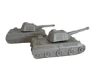 2 VINTAGE MARX BATTLEGROUND/DESERT FOX LIGHT GRAY GERMAN # 351 TANKS