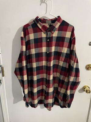 Redhead Flannel Shirt Mens 3XL Red Blue Plaid 100% Cotton Preowned Good