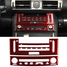 Red Carbon Fiber Center CD Console Cover Trim For Lexus IS250 IS350 2014-18