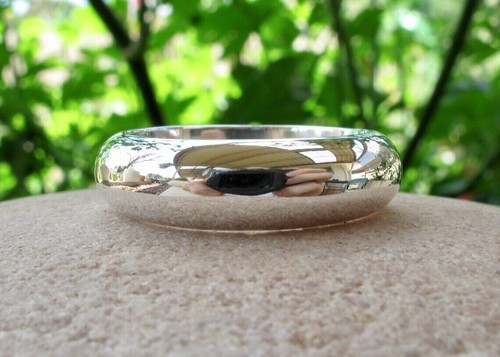 Chunky silver ring, solid domed sterling silver elegant ring, Heavy Modern ring - Picture 3 of 10