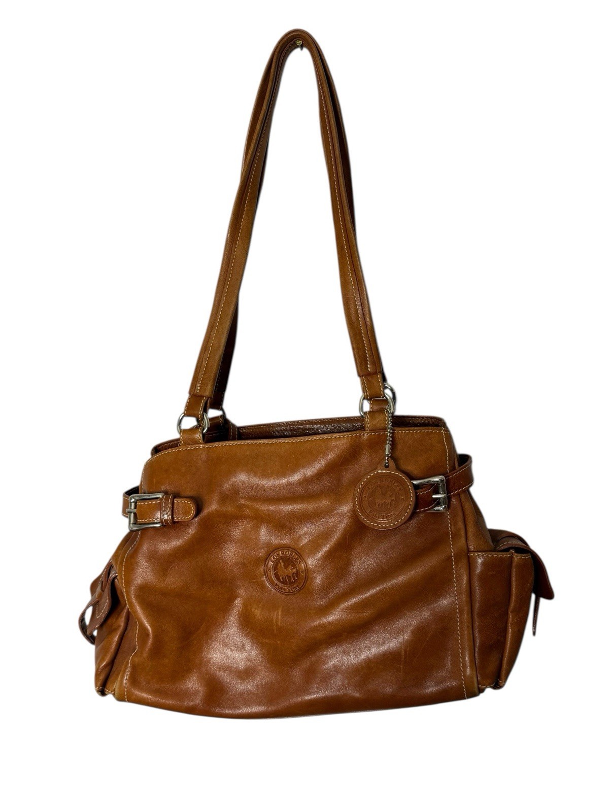 VINTAGE Los Robles Polo Time Leather Brown satchel shoulder bag