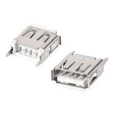 30PCS USB 2.0 Type A Female Socket Connector Port, 4-Pin DIP 180 Degree Adapter