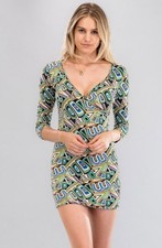 Psychedelic women's mini dress Large