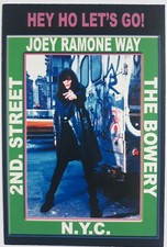 Joey Ramone Way 2nd Street The Bowery NYC Postcard 4"X6" punk Ramones Post Card 