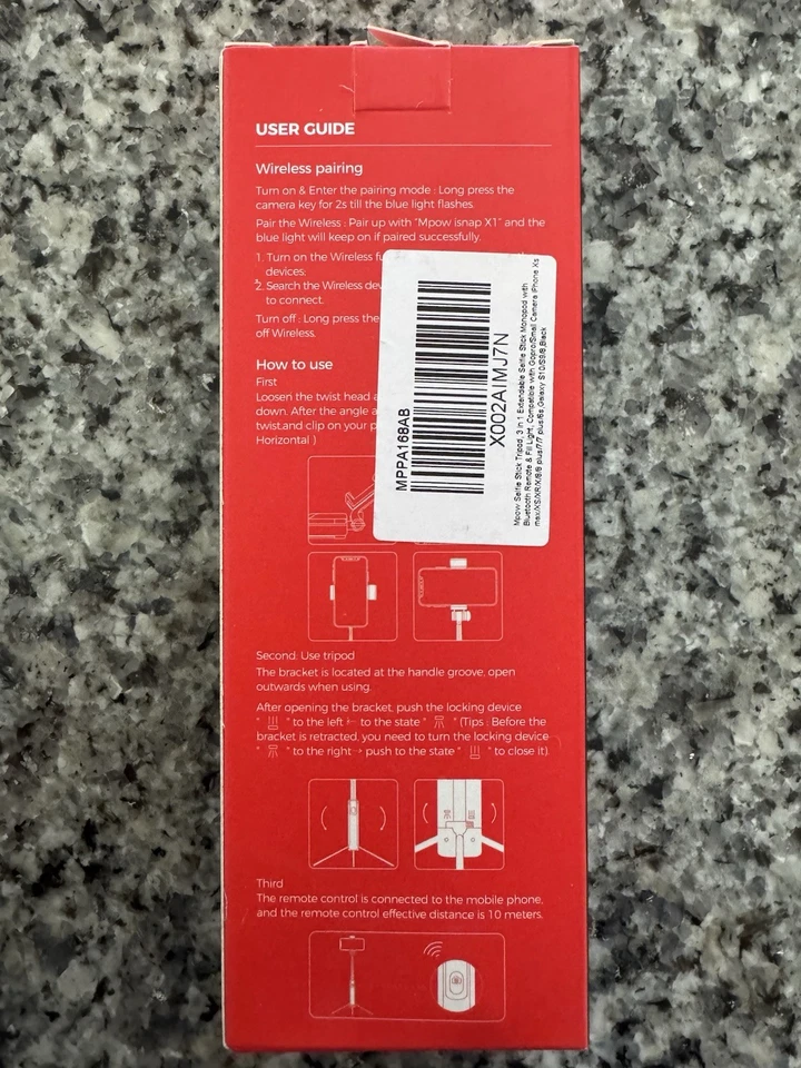 Mpow Selfie Stick Tripod with LED, Bluetooth Detachable Remote, MPPA168AB - Image 4 of 4