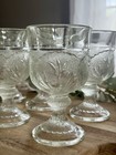 Set Of 6, 1960s-1970s Indiana Glass Pebble Leaf Water Goblet, Pressed Glass — photo 5