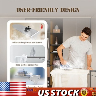 Foldable Wall Mounted Rotating Ironing Board, Easy Installation Space Saver Gray
