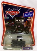 Mattel Disney Pixar Cars Supercharged Lizzie 1/55 MaßStab Modellauto Blau Neu