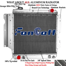 CC2101 3 Row Radiator For 1987-2006 Jeep Wrangler YJ TJ 2.4L 2.5L 4.0L 4.2L