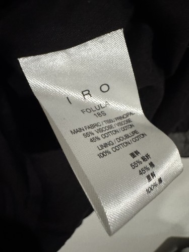 IRO Folula Shirred Georgette Mini Dress in Black NEW NWT 34 XS - Picture 9 of 10