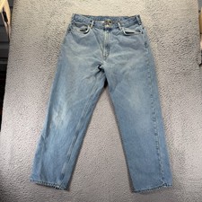 Carhartt Jeans Men's 38x32 Blue Cotton Denim Straight Relaxed Workwear Travel