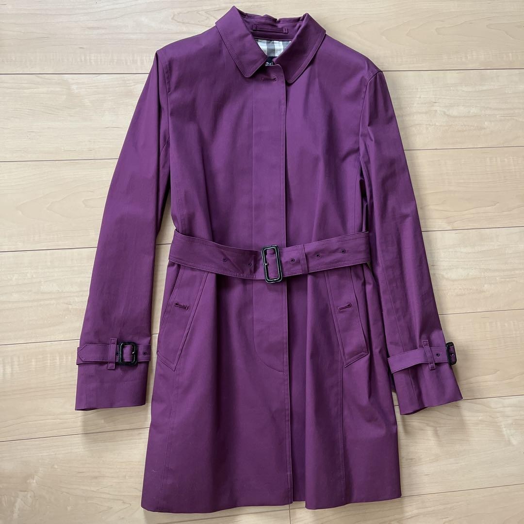 Burberry Purple Trench Coat Size 38 Classic Elegant Style