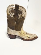 Ferrini Vaquera Glam Plateado/Marrón Puntera en V 6066134 Talla 6B ¡NUEVA En Caja!