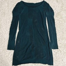 ISSEY MIYAKE Long Sleeve Dress Green Size 2 Length 29.5 inches