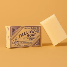 All-Natural Tallow Soap - Lavender Mint & Unscented Bar Soap with Grass-Fed Beef