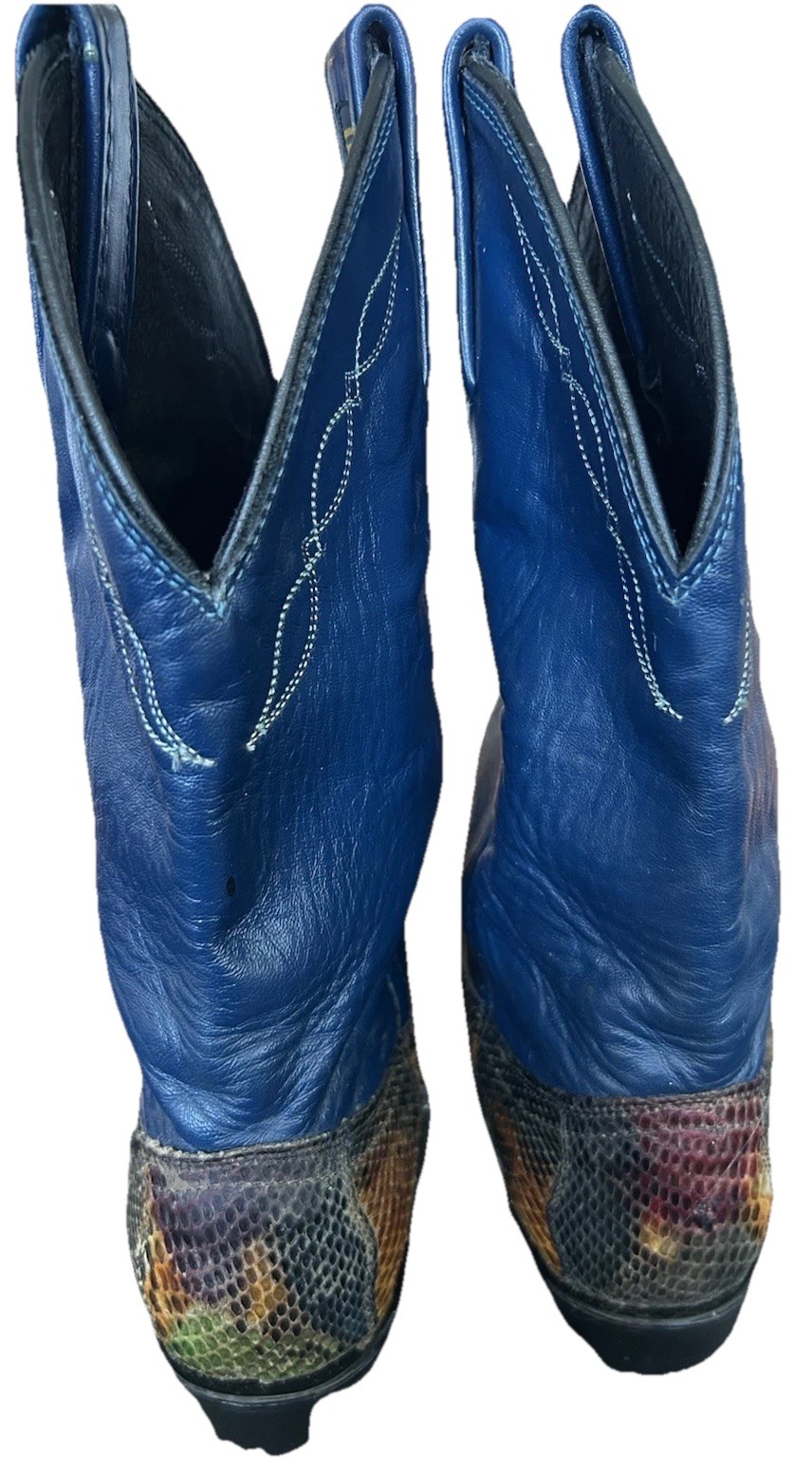 Dan Post Exotic Rainbow Snakeskin Python Cowboy B… - image 11