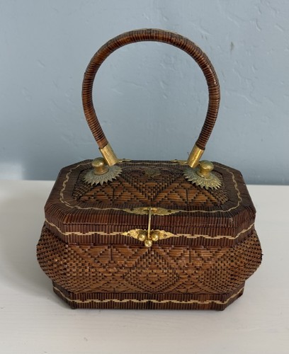Thailand Yan Lipao Bag Purse - Thai Basket Weaving - Mirror Inside - Unique!