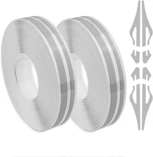 2PCS Pinstripe Tape Decorations, Universal Vinyl Pinstripe Tape for Body Silver