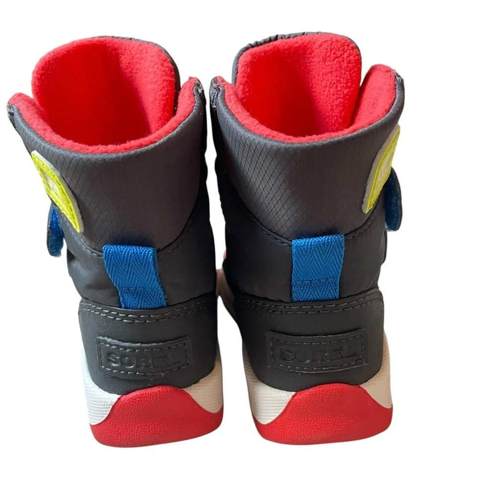 Botas impermeables Sorel para niños pequeños Whitney ll correa Jet Poppy rojas talla 5 nuevas con etiquetas Foto 4 de 4