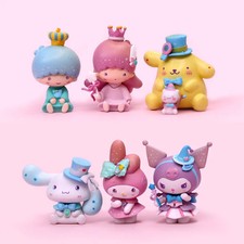6pcs Sanrio Figure Set My Melody Kuromi Cinnamoroll Kawaii Anime Toys Gift