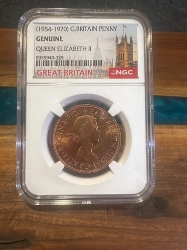 1954-1970 (1962) GREAT BRITAIN PENNY QUEEN ELIZABETH II NGC GENUINE 8355949-329
