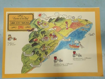 '80 vecchia cartina ABRUZZO MOLISE CHIETI PESCARA VASTO ...