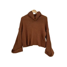 Goodnight Macaroon Sweater Top Cropped Cowl Neck Chunky Knit Womens No Tag