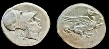 Corinth Silver Stater 300 BC Pegasus Athena Coin - XF (EF) 20mm; 8.5 gm