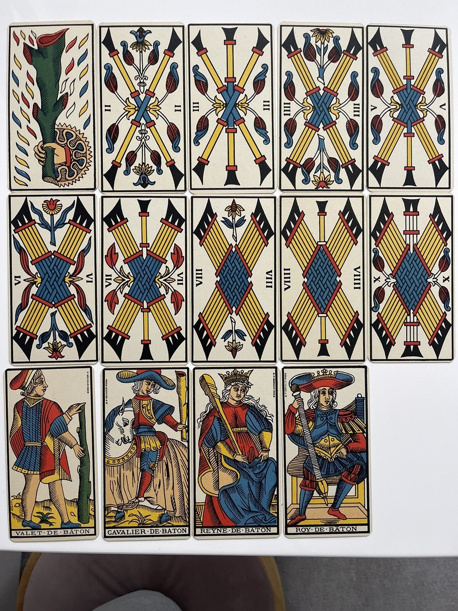 ANTIQUE Ancien Tarot De Marseille B.P. Grimaud 1935 Mid 20th