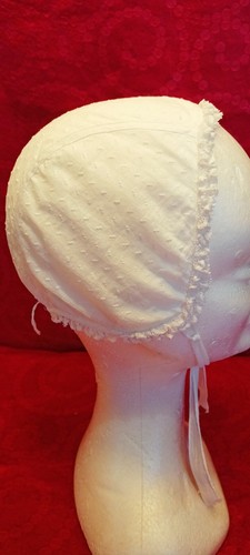 03I4 BONNET DE FEMME ANCIEN BATISTE DENTELLE BRODERIE FIN 1800 1900 - Picture 4 of 10
