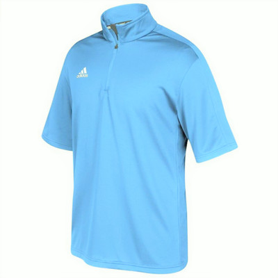 adidas Game Built Short Sleeve Quarter-Zip Mens Multi-Sport Light Blue/White M